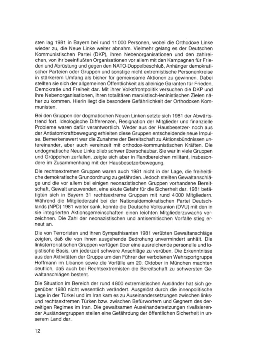 Seite 13 des Verfassungsschutzbericht 1981 Bayern