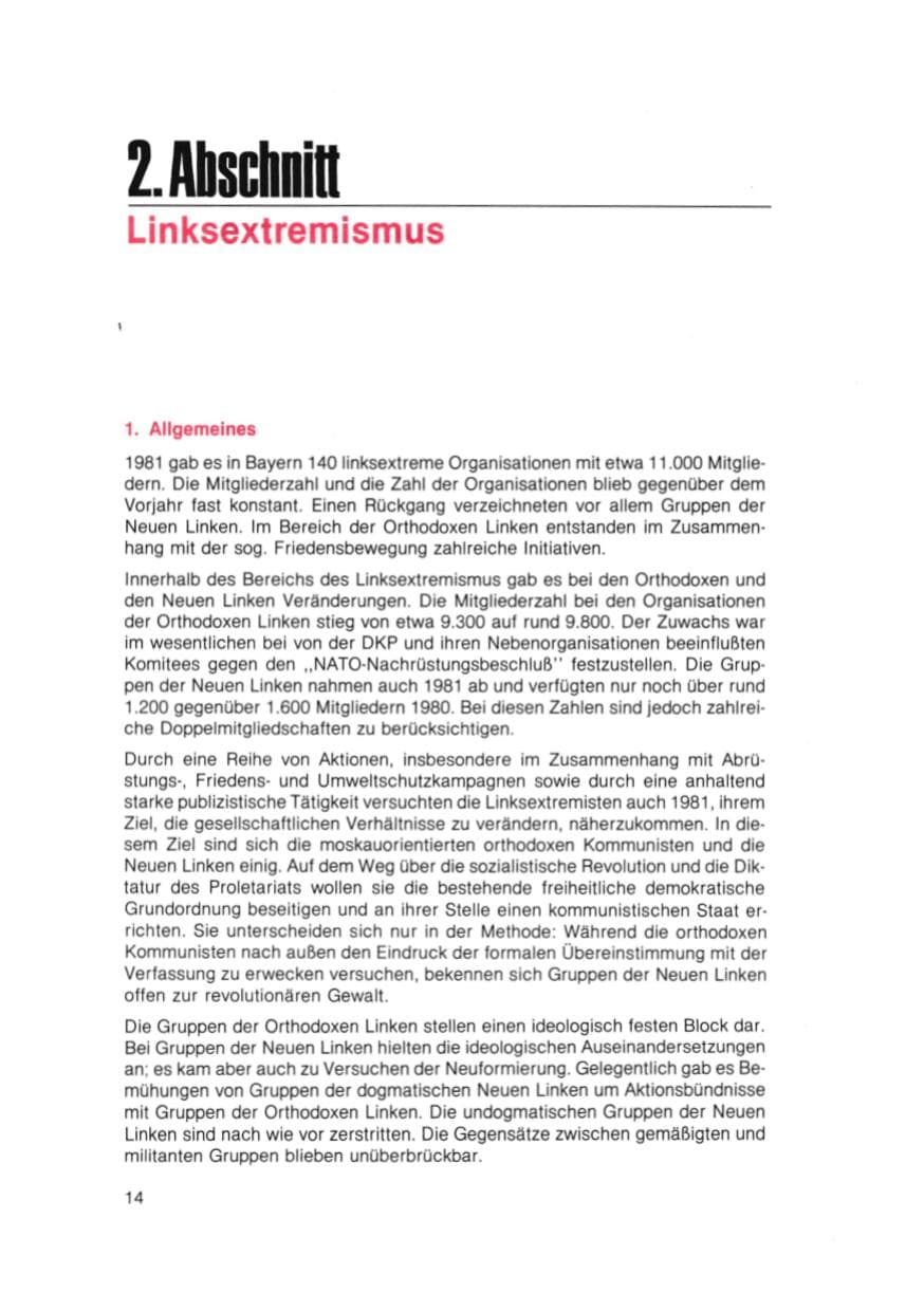 Seite 15 des Verfassungsschutzbericht 1981 Bayern