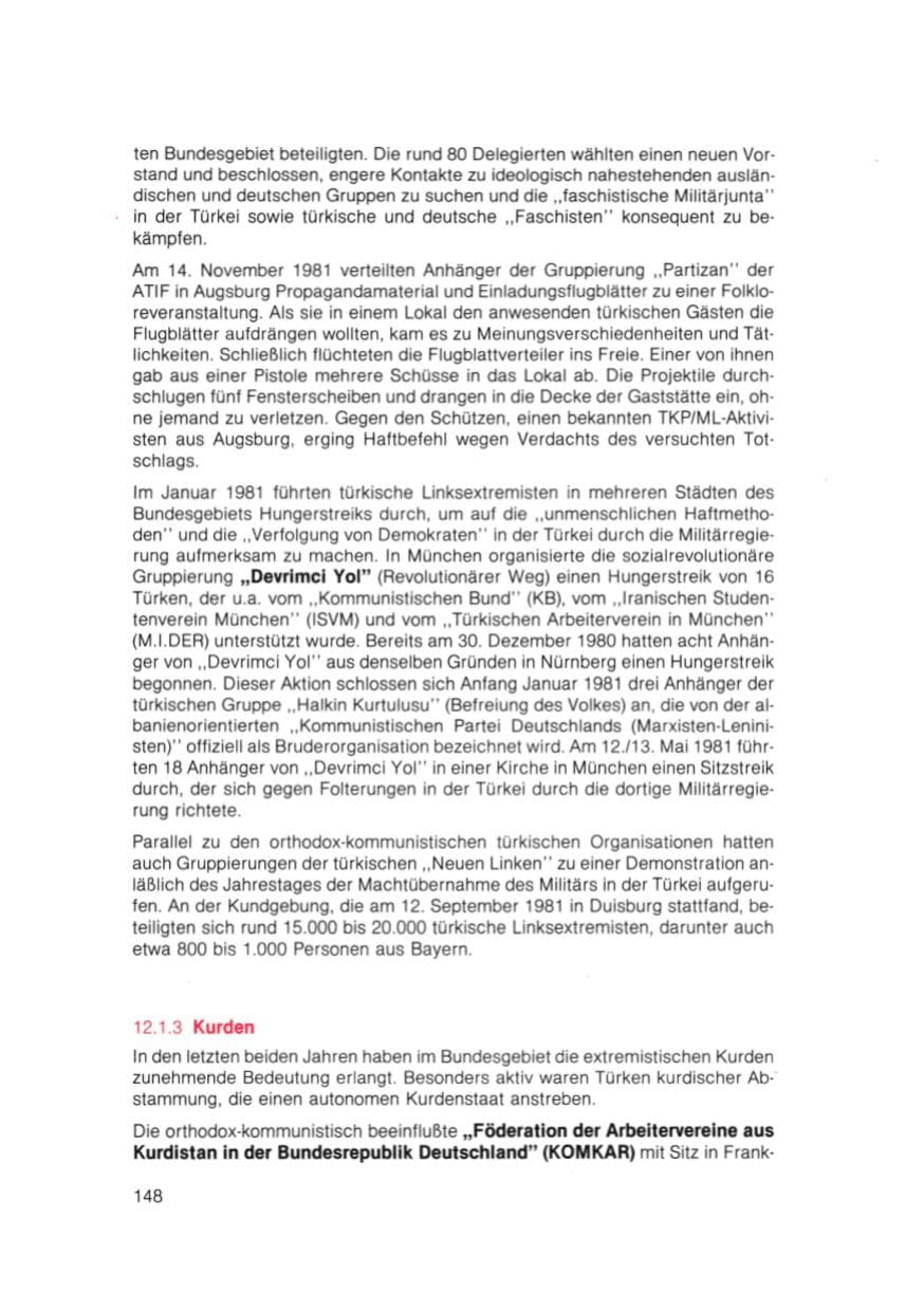 Seite 149 des Verfassungsschutzbericht 1981 Bayern