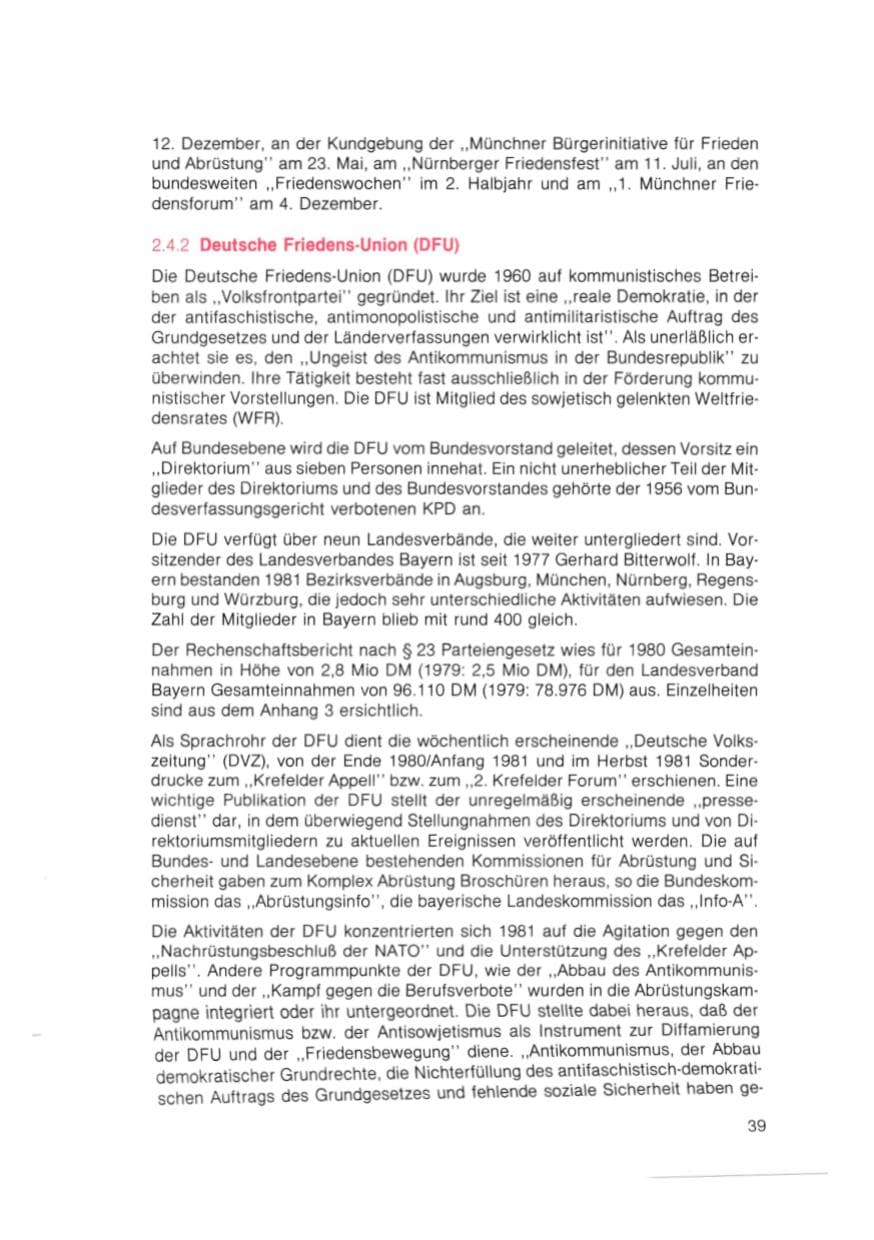 Seite 40 des Verfassungsschutzbericht 1981 Bayern