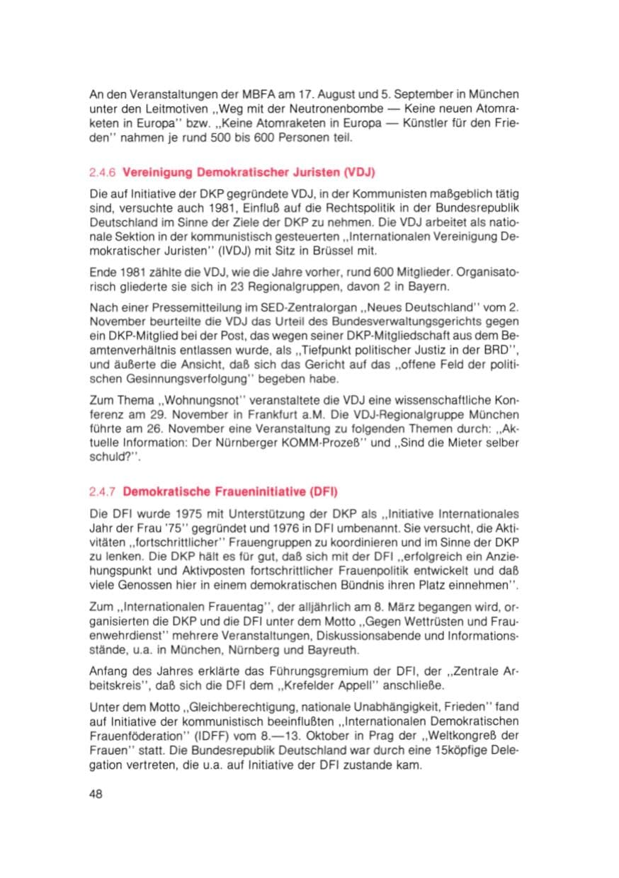 Seite 49 des Verfassungsschutzbericht 1981 Bayern