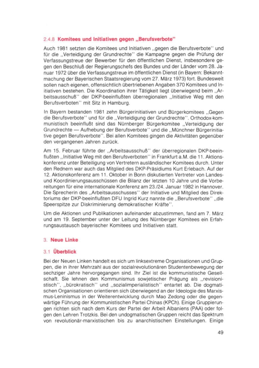 Seite 50 des Verfassungsschutzbericht 1981 Bayern