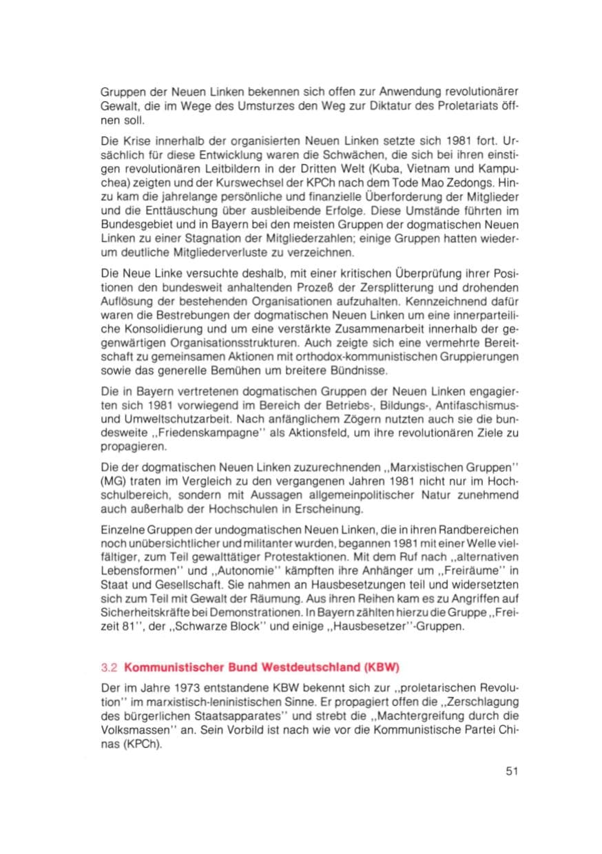 Seite 52 des Verfassungsschutzbericht 1981 Bayern