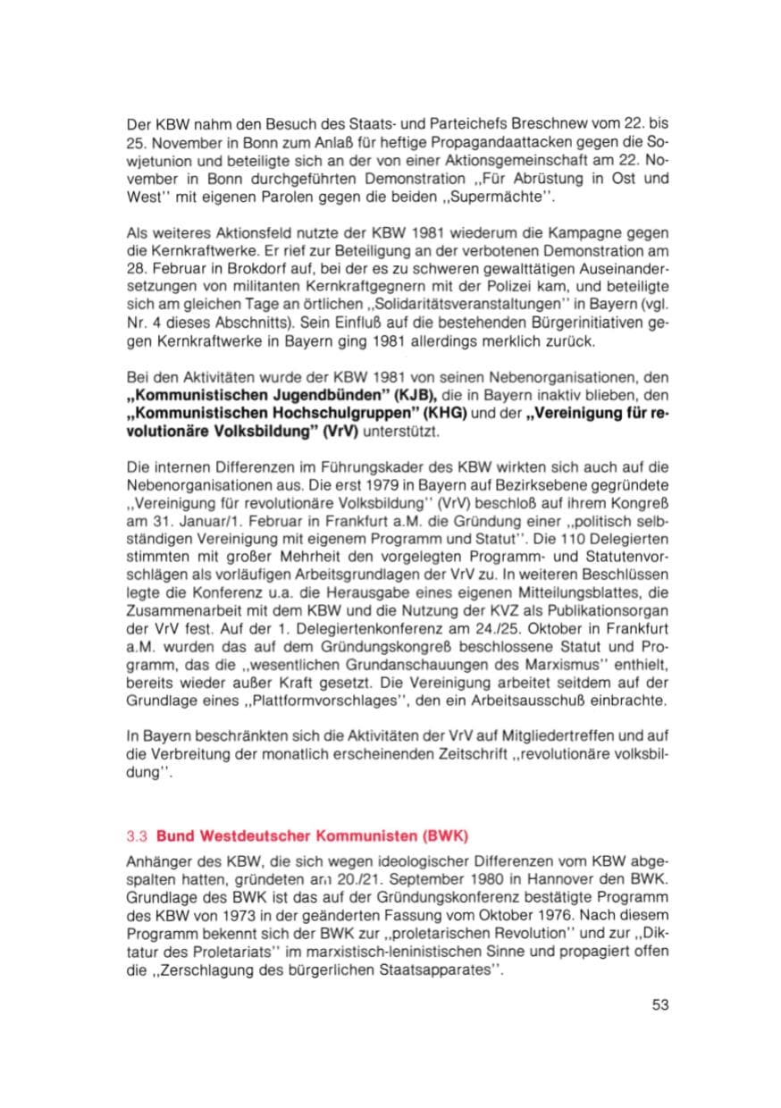 Seite 54 des Verfassungsschutzbericht 1981 Bayern