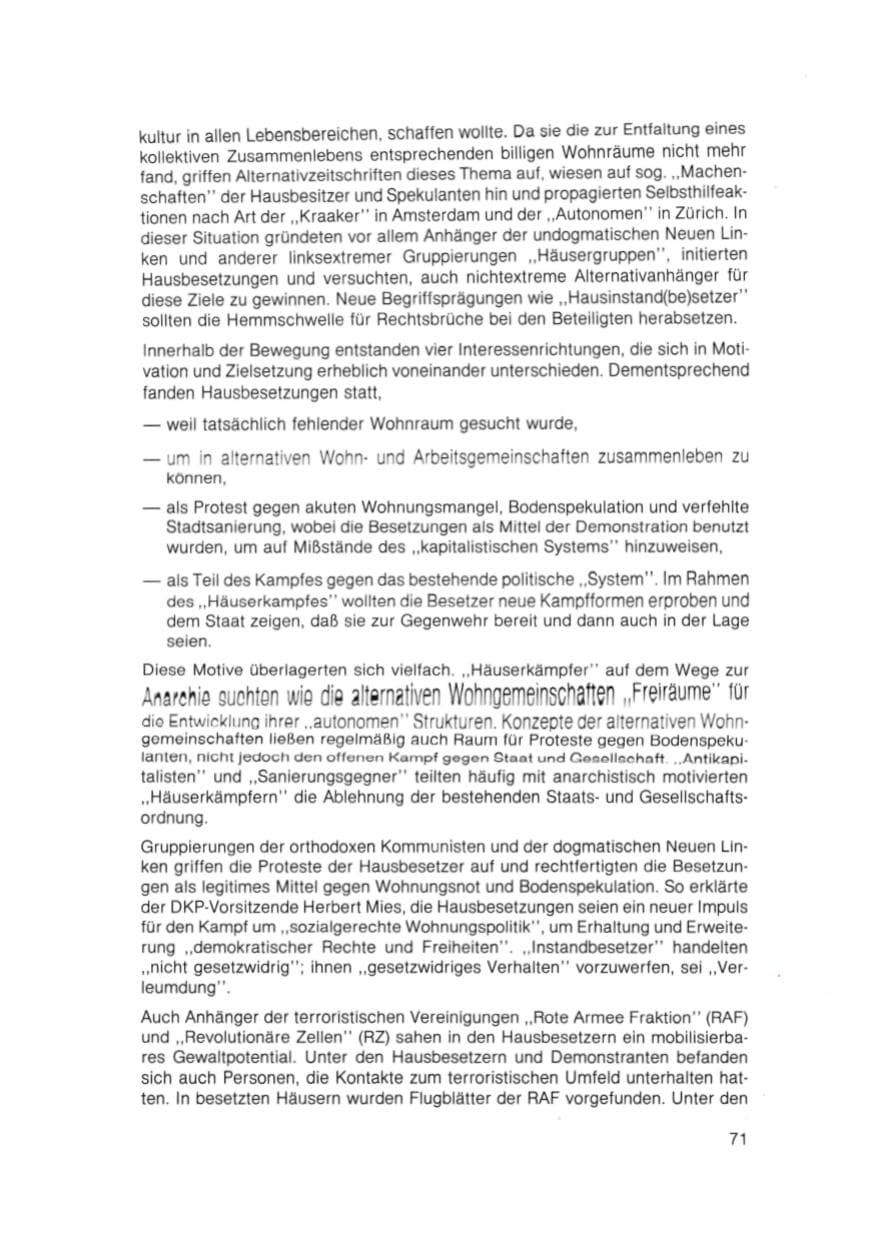 Seite 72 des Verfassungsschutzbericht 1981 Bayern