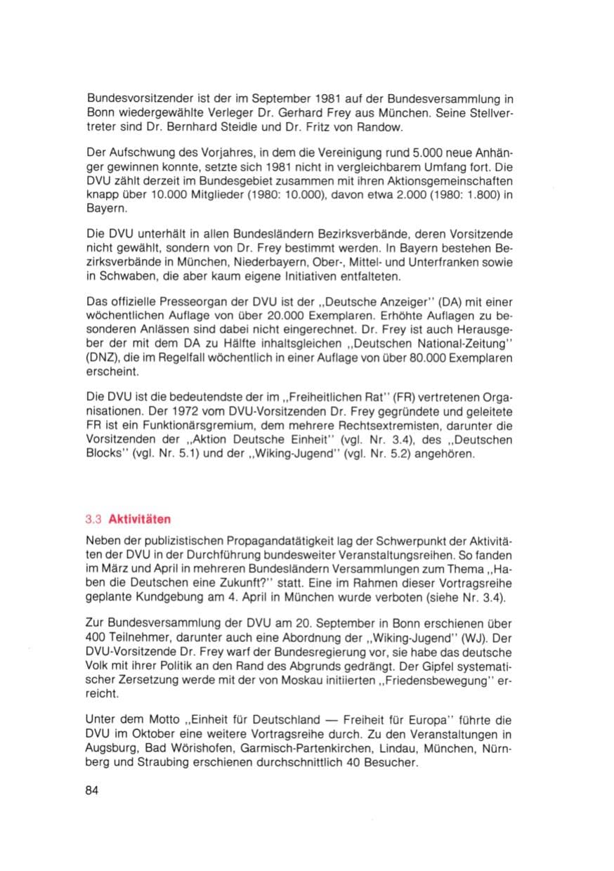 Seite 85 des Verfassungsschutzbericht 1981 Bayern