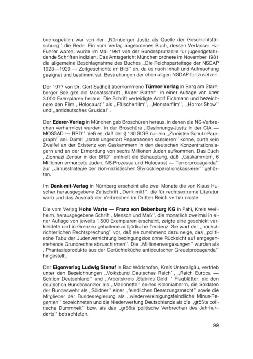 Seite 100 des Verfassungsschutzbericht 1981 Bayern