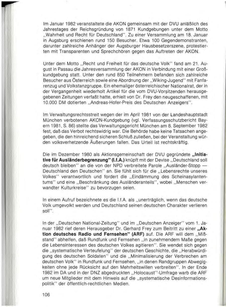 Seite 108 des Verfassungsschutzbericht 1982 Bayern