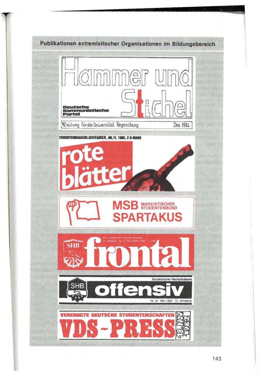 Seite 145 des Verfassungsschutzbericht 1982 Bayern