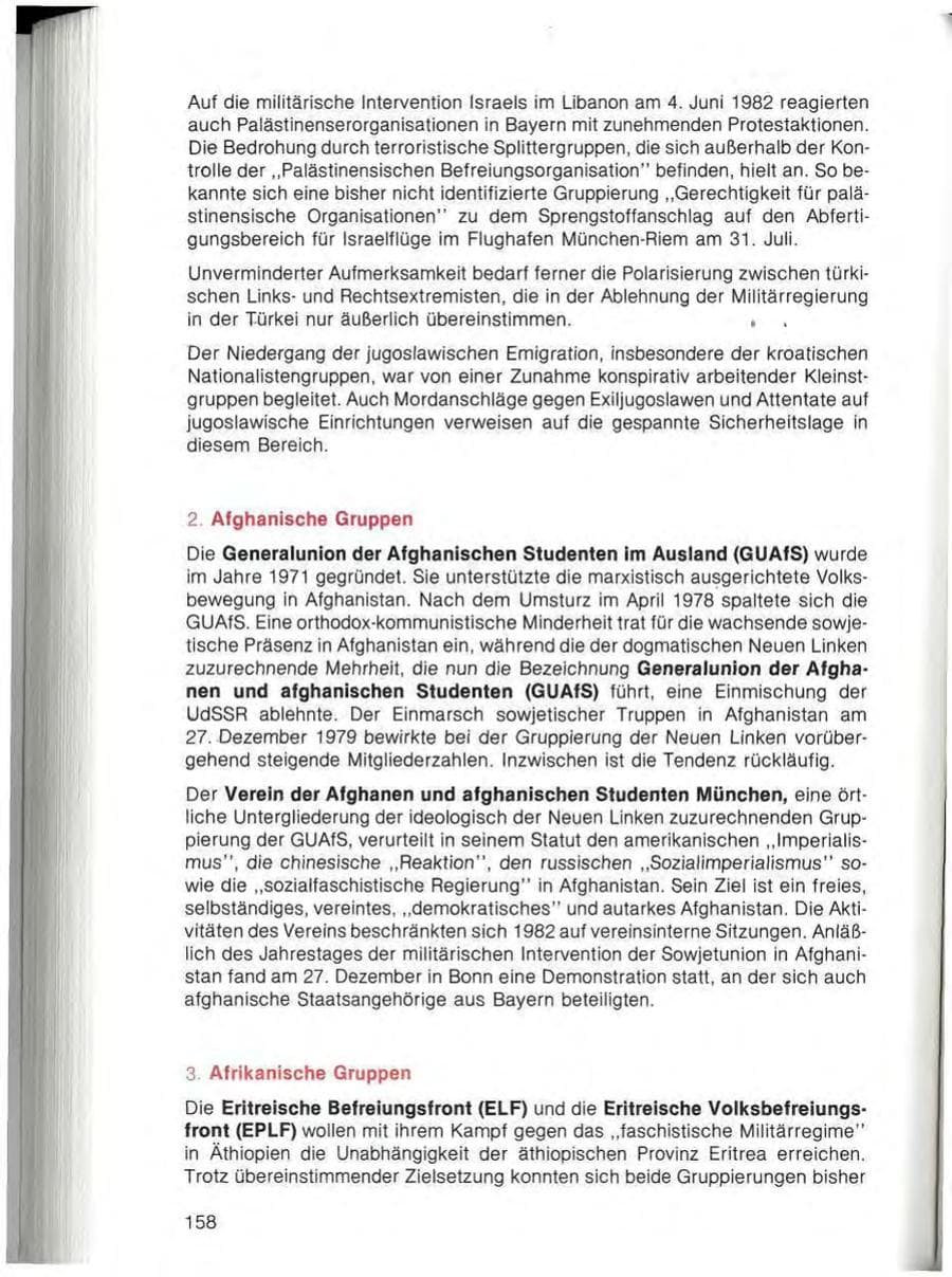 Seite 160 des Verfassungsschutzbericht 1982 Bayern