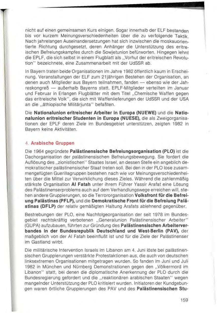 Seite 161 des Verfassungsschutzbericht 1982 Bayern