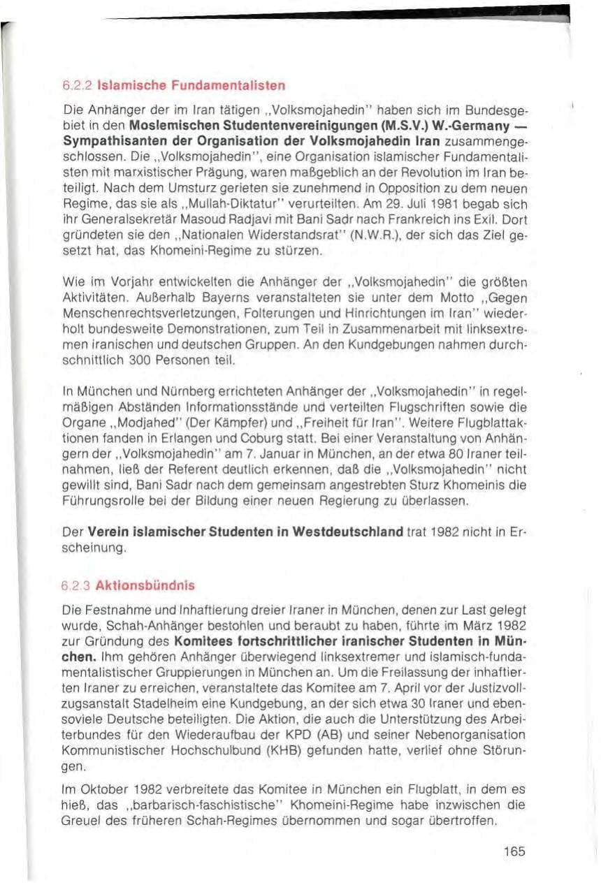 Seite 167 des Verfassungsschutzbericht 1982 Bayern