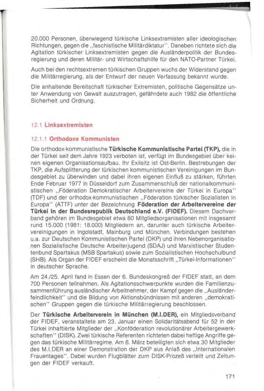 Seite 173 des Verfassungsschutzbericht 1982 Bayern