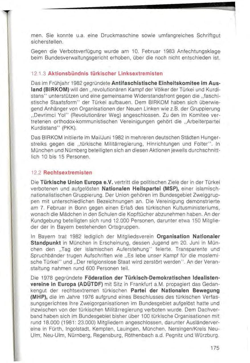 Seite 177 des Verfassungsschutzbericht 1982 Bayern