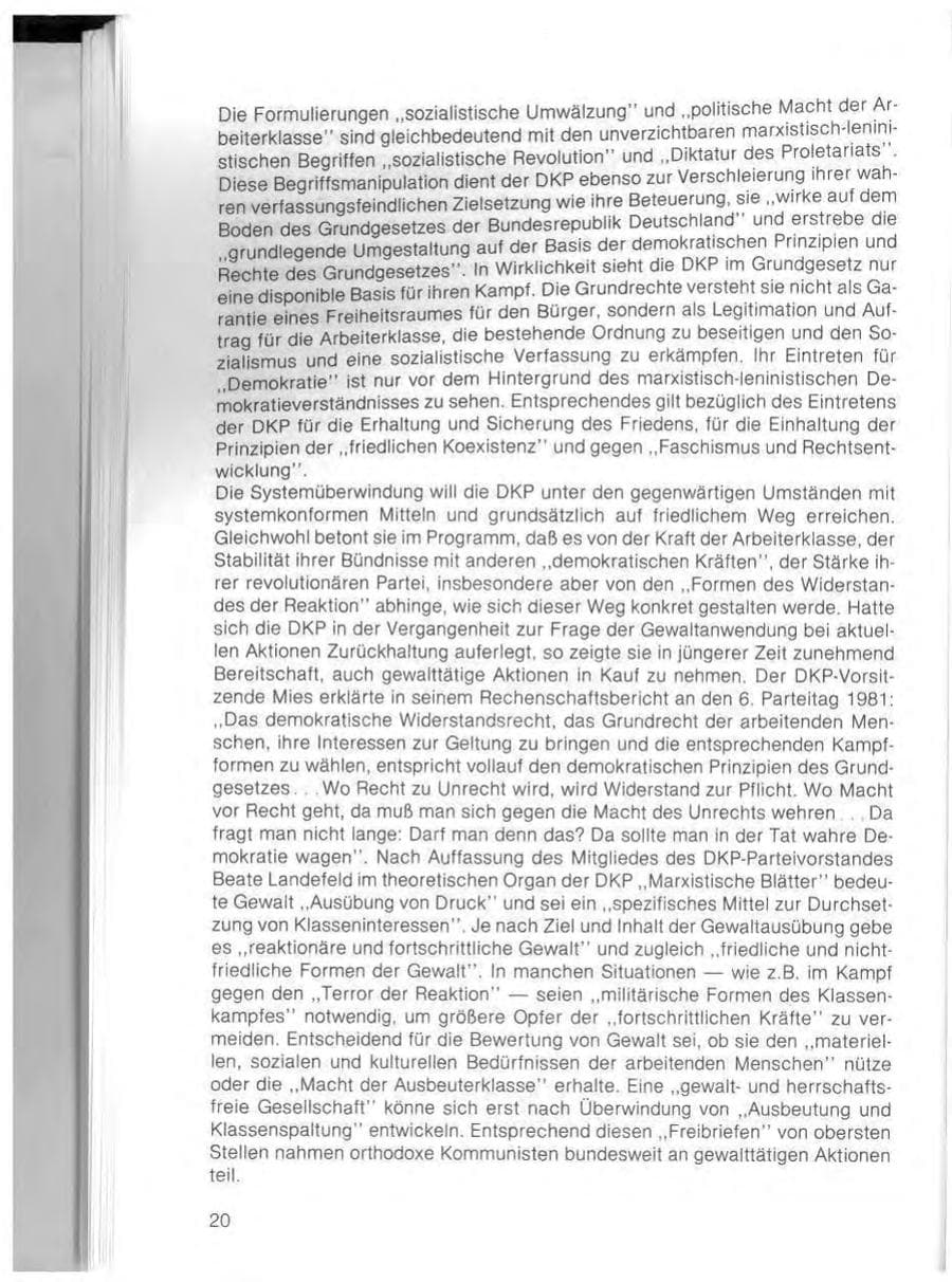 Seite 22 des Verfassungsschutzbericht 1982 Bayern