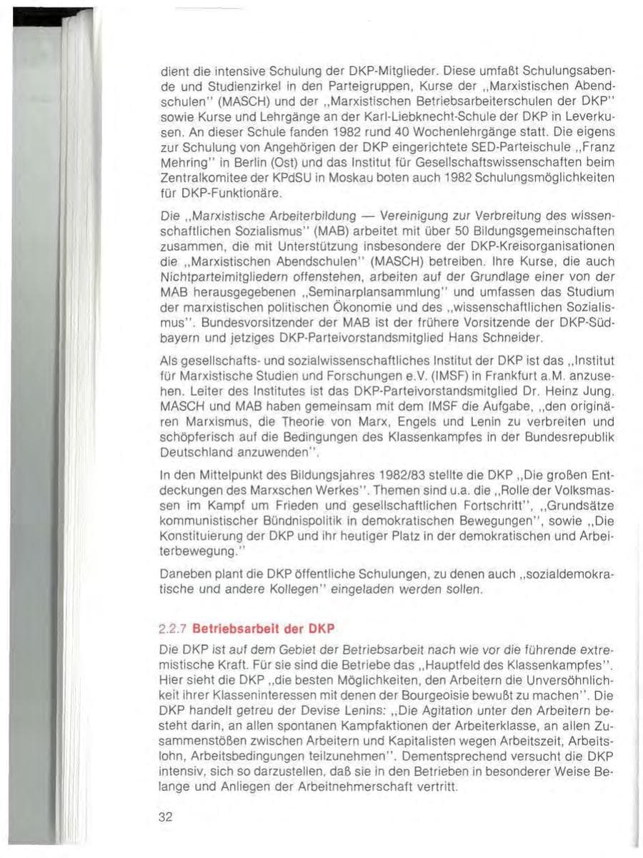 Seite 34 des Verfassungsschutzbericht 1982 Bayern