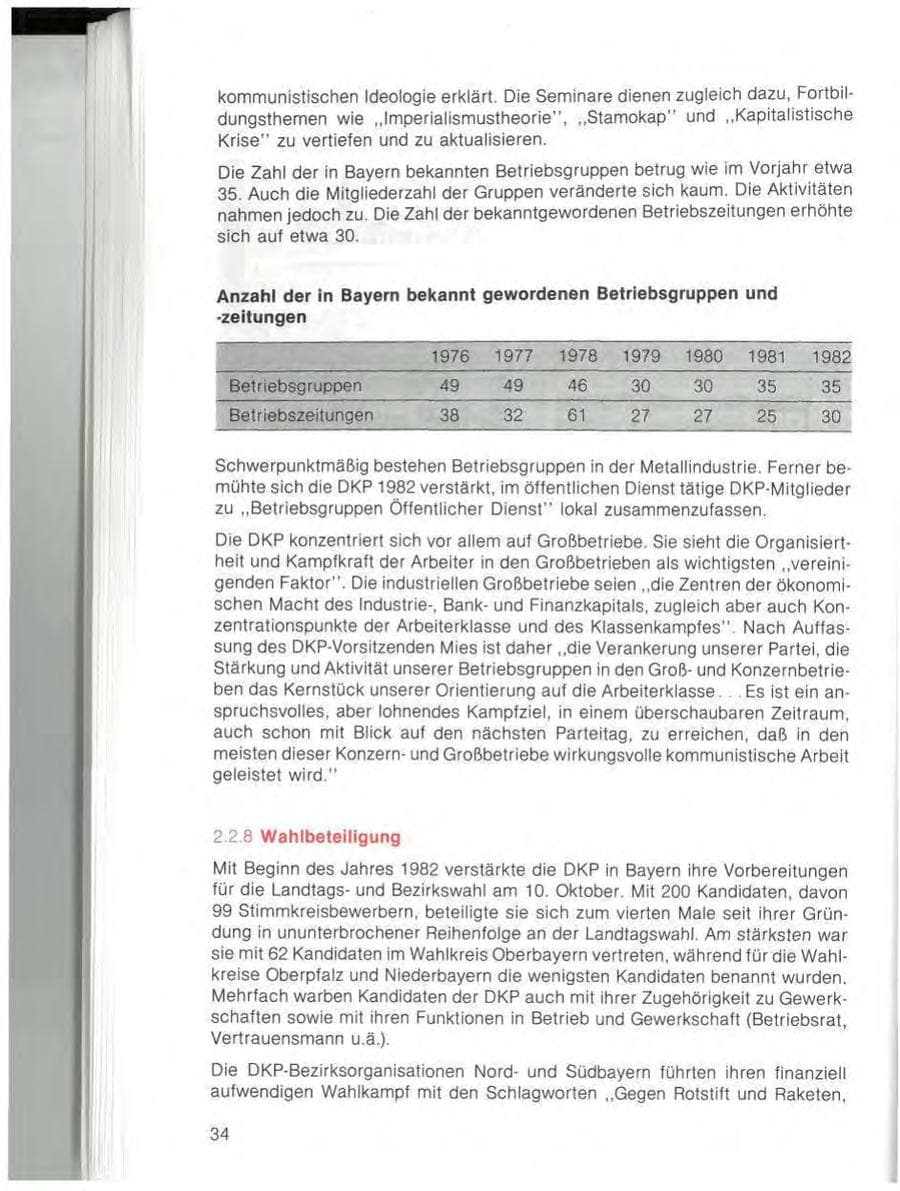Seite 36 des Verfassungsschutzbericht 1982 Bayern