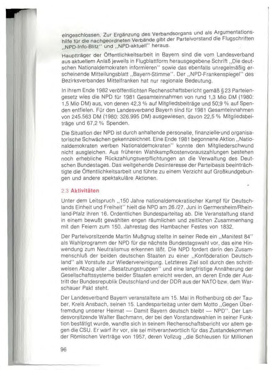 Seite 98 des Verfassungsschutzbericht 1982 Bayern