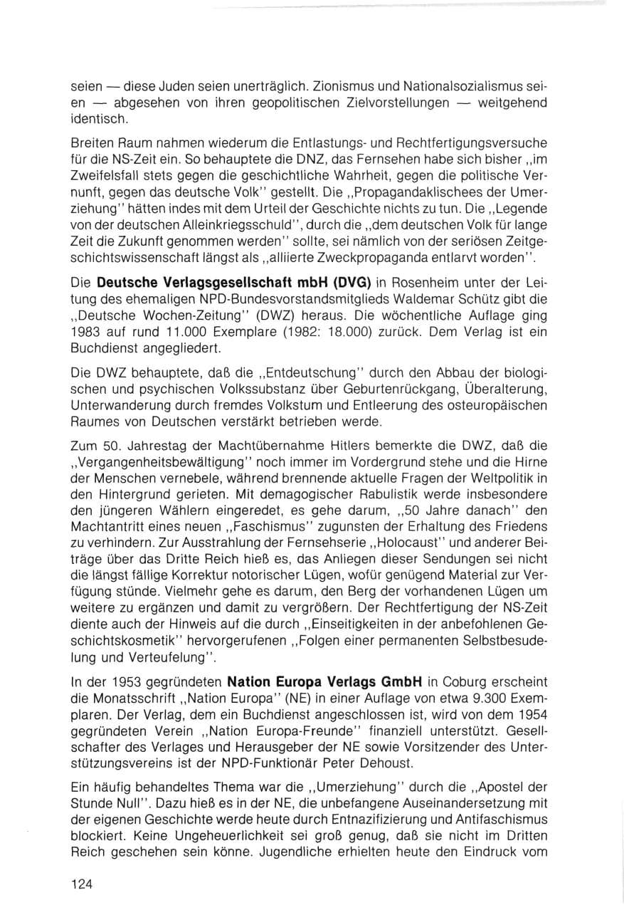 Seite 124 des Verfassungsschutzbericht 1983 Bayern
