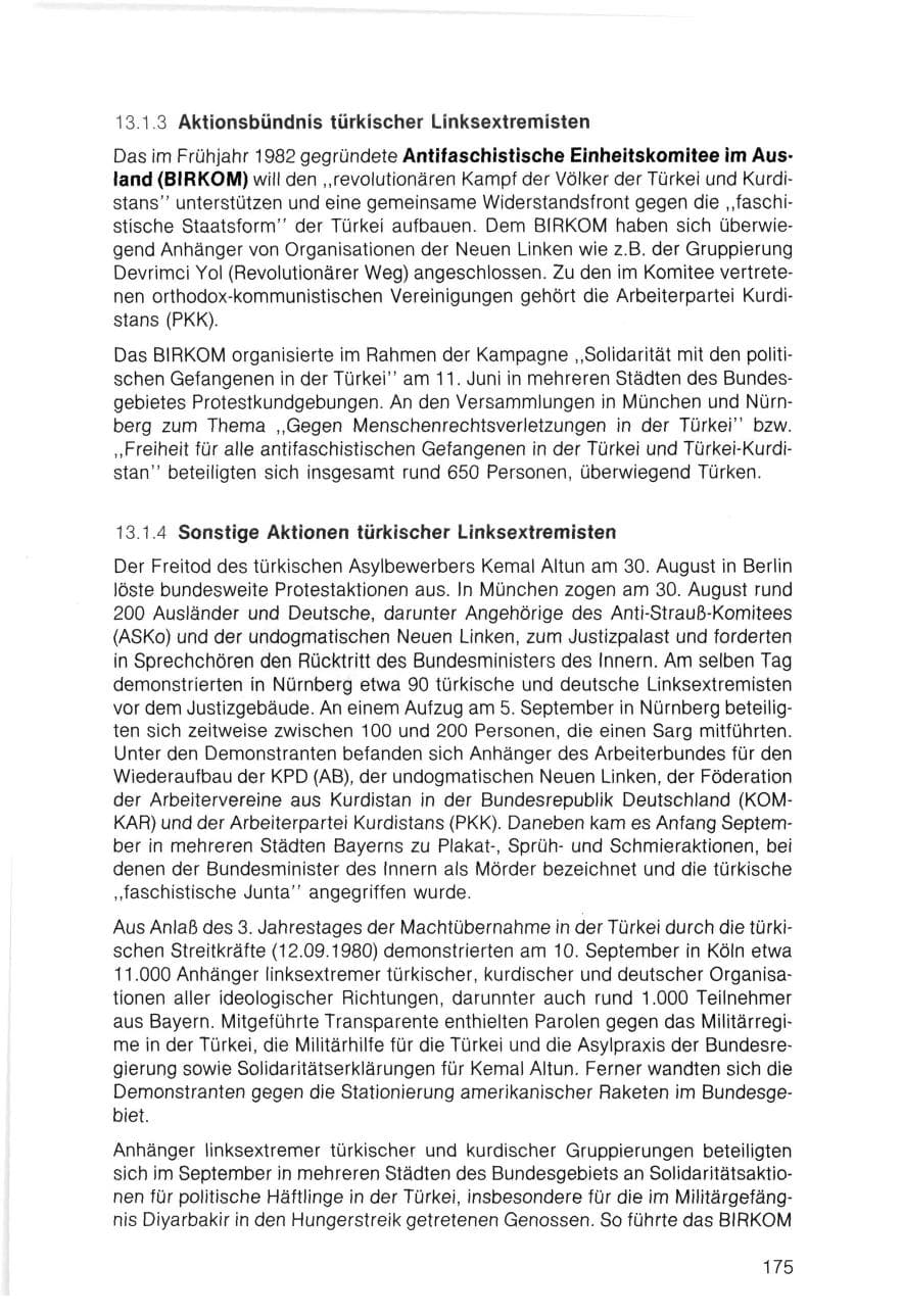 Seite 175 des Verfassungsschutzbericht 1983 Bayern