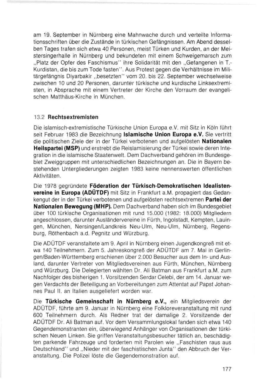 Seite 177 des Verfassungsschutzbericht 1983 Bayern
