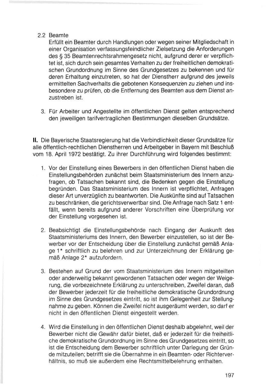 Seite 197 des Verfassungsschutzbericht 1983 Bayern