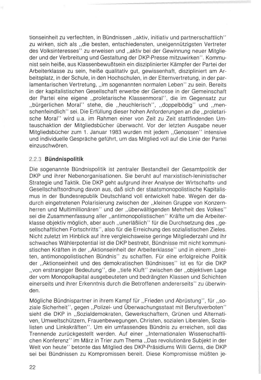 Seite 22 des Verfassungsschutzbericht 1983 Bayern