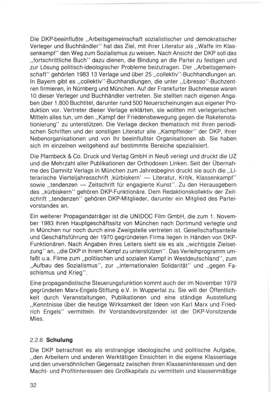 Seite 32 des Verfassungsschutzbericht 1983 Bayern