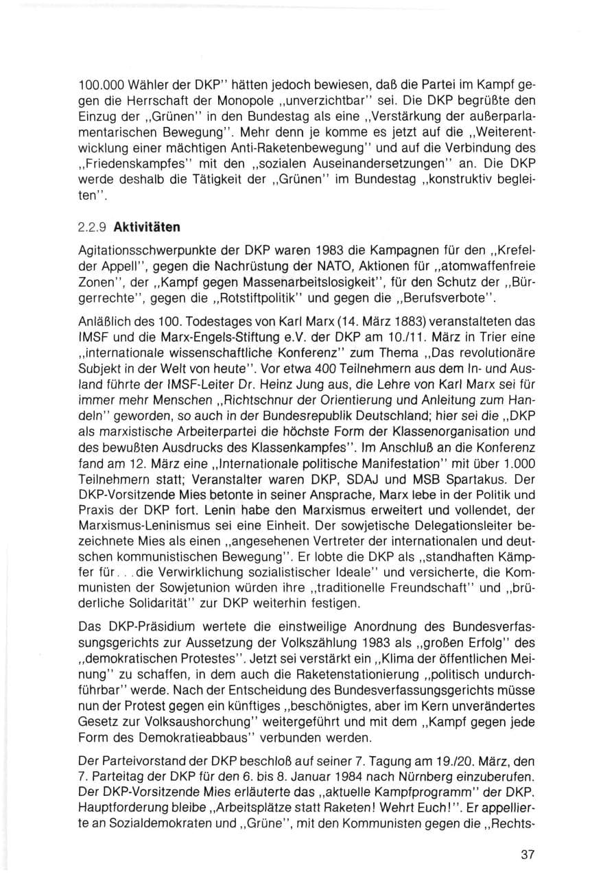 Seite 37 des Verfassungsschutzbericht 1983 Bayern