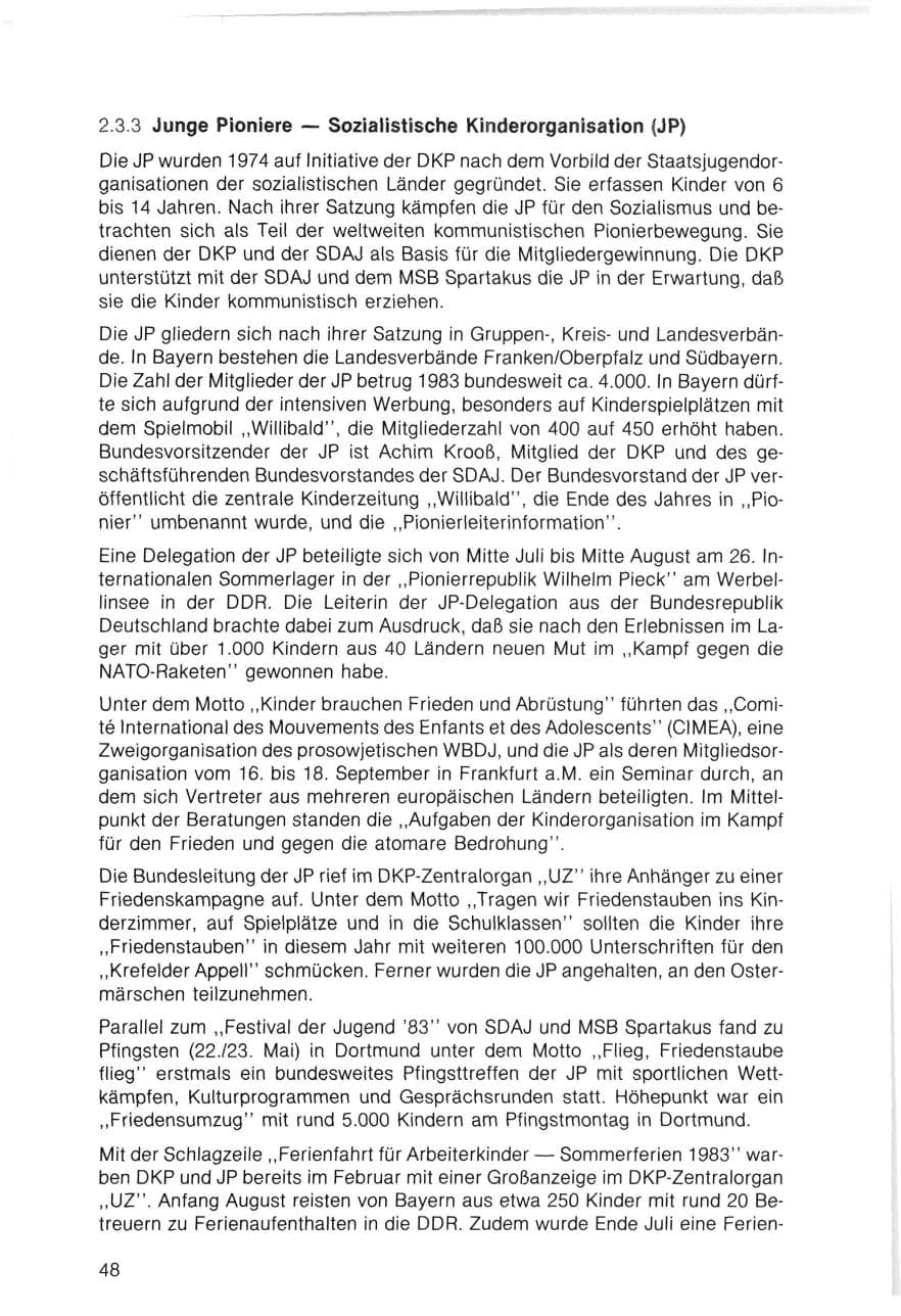 Seite 48 des Verfassungsschutzbericht 1983 Bayern