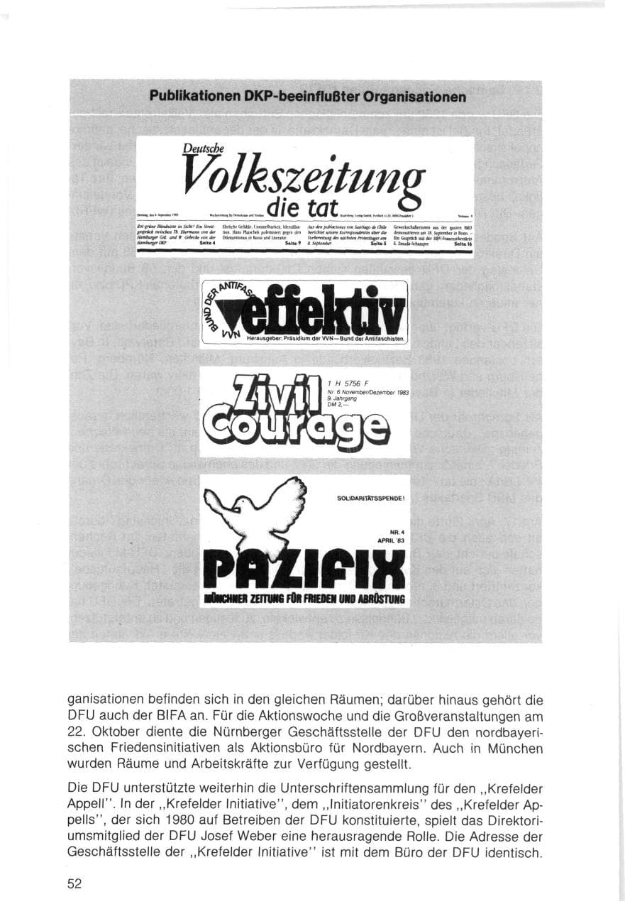 Seite 52 des Verfassungsschutzbericht 1983 Bayern