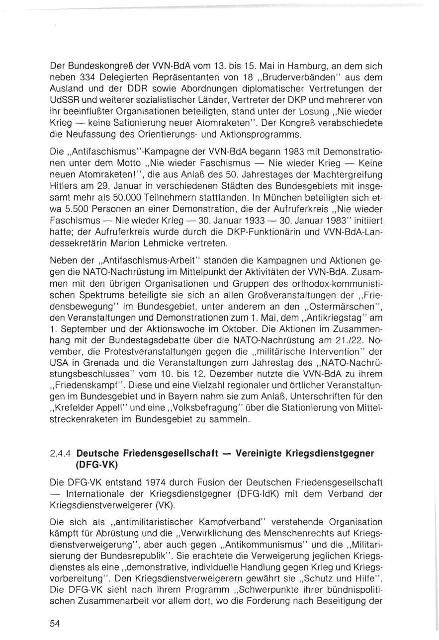 Seite 54 des Verfassungsschutzbericht 1983 Bayern