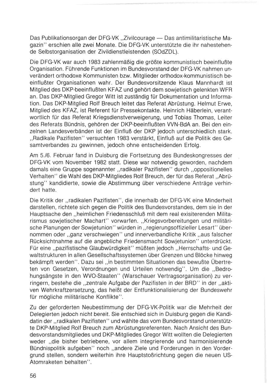 Seite 56 des Verfassungsschutzbericht 1983 Bayern