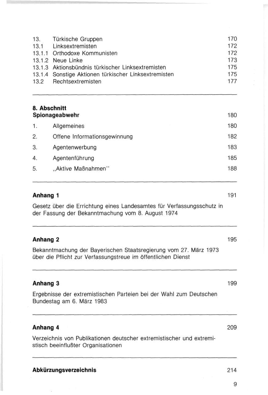 Seite 9 des Verfassungsschutzbericht 1983 Bayern