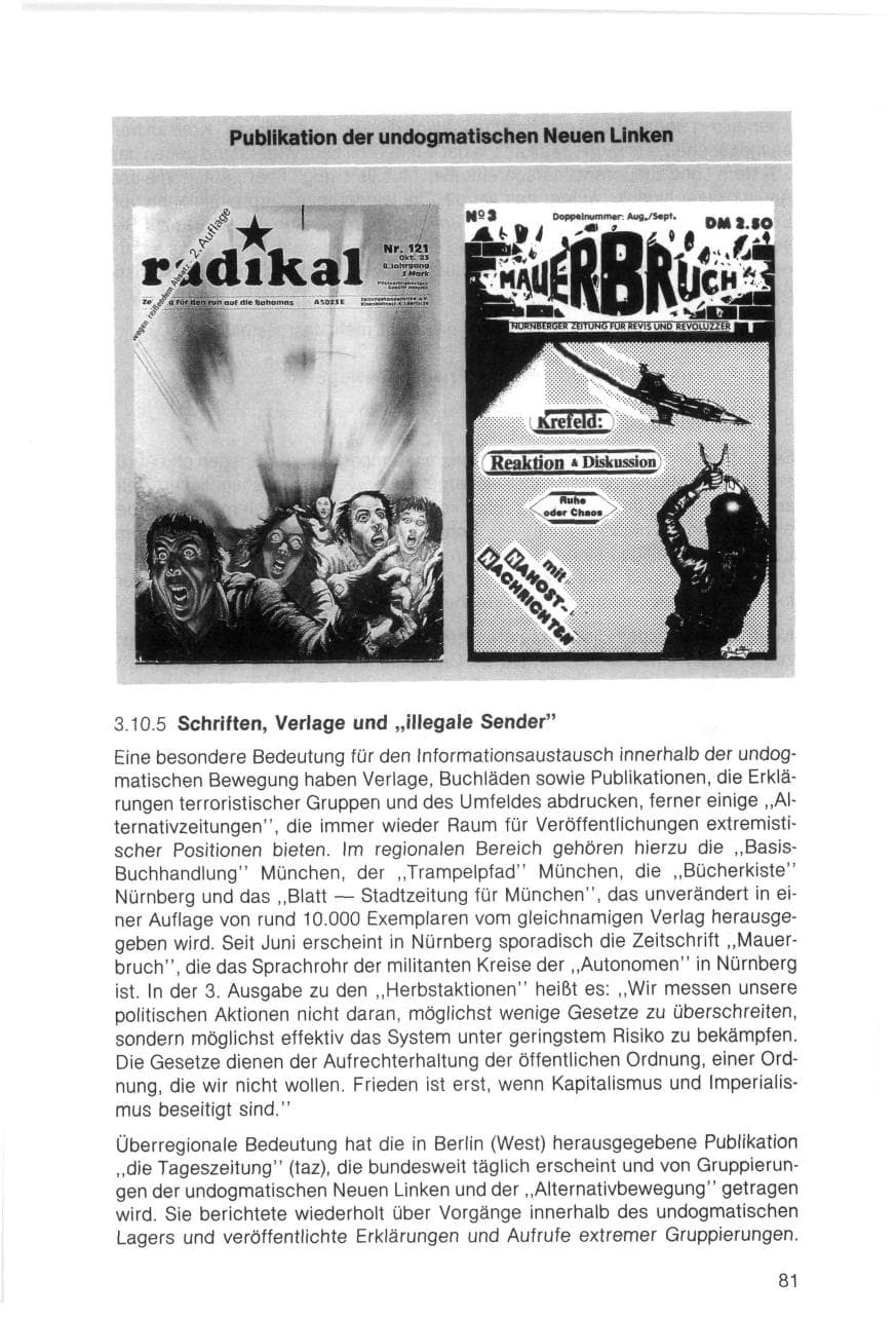 Seite 81 des Verfassungsschutzbericht 1983 Bayern