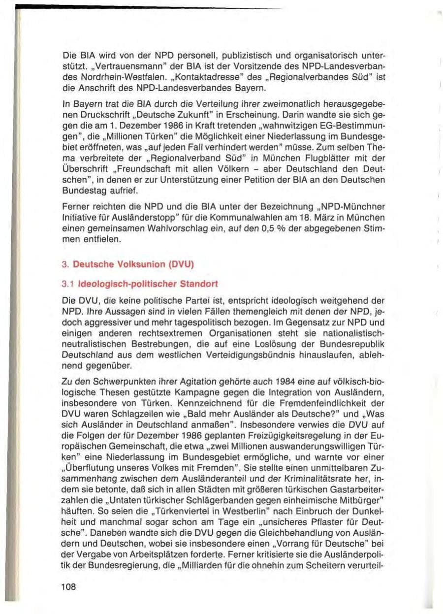 Seite 108 des Verfassungsschutzbericht 1984 Bayern