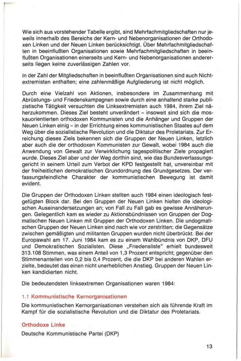 Seite 13 des Verfassungsschutzbericht 1984 Bayern