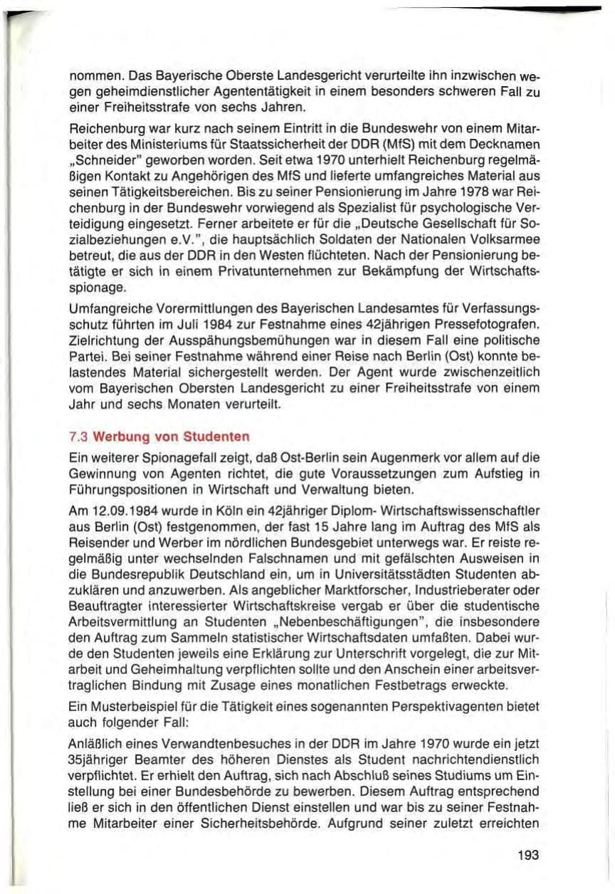 Seite 193 des Verfassungsschutzbericht 1984 Bayern