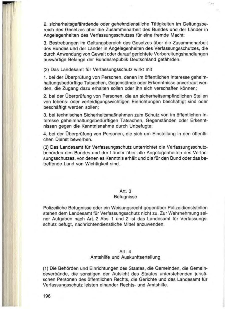 Seite 196 des Verfassungsschutzbericht 1984 Bayern