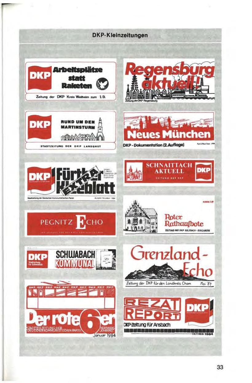 Seite 33 des Verfassungsschutzbericht 1984 Bayern
