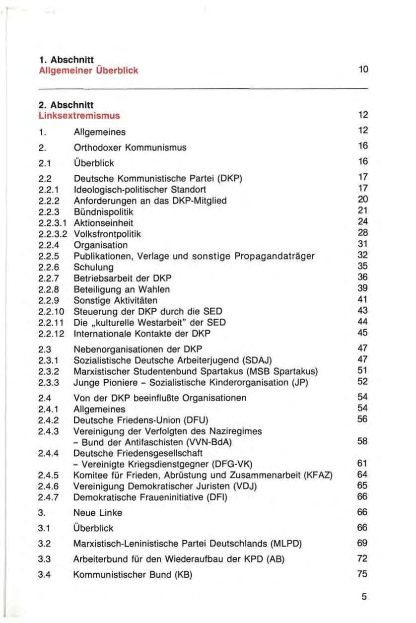 Seite 5 des Verfassungsschutzbericht 1984 Bayern