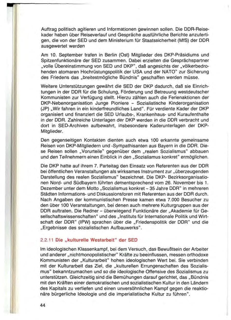 Seite 44 des Verfassungsschutzbericht 1984 Bayern