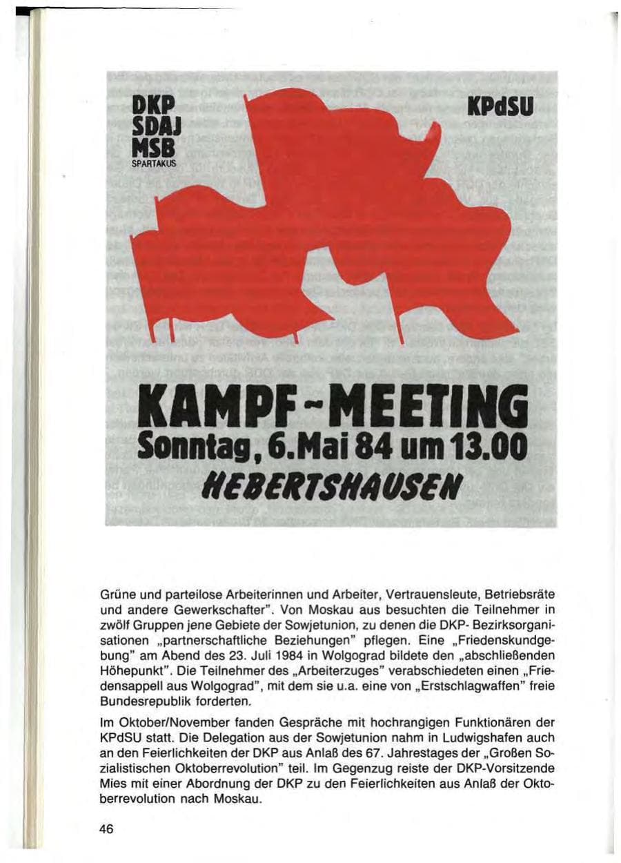 Seite 46 des Verfassungsschutzbericht 1984 Bayern