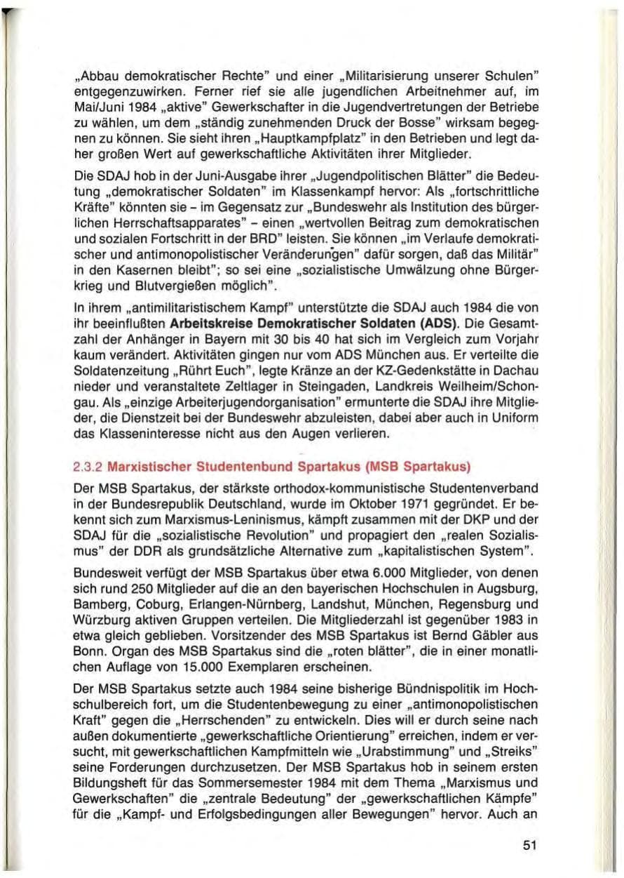 Seite 51 des Verfassungsschutzbericht 1984 Bayern