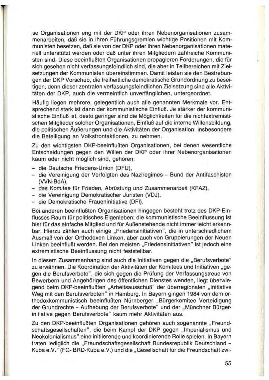 Seite 55 des Verfassungsschutzbericht 1984 Bayern