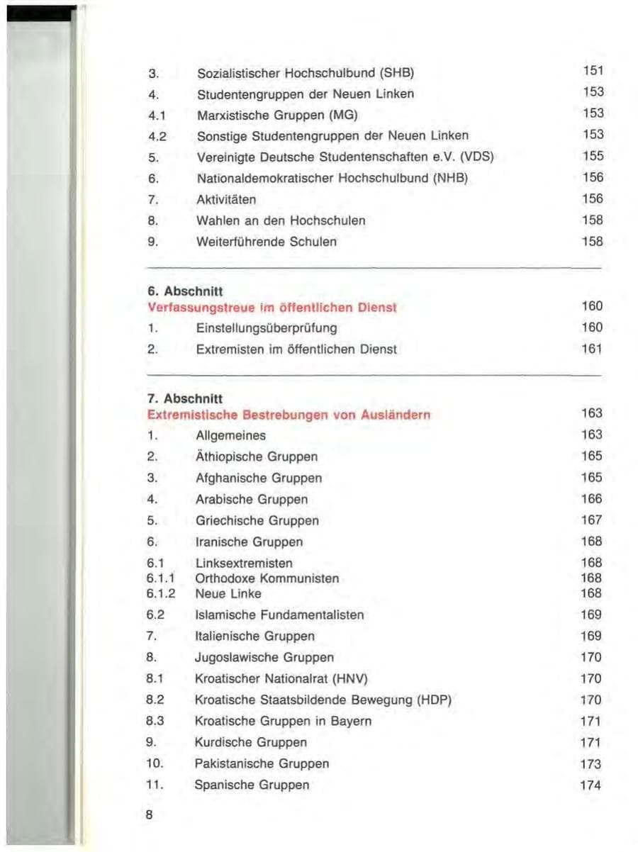 Seite 8 des Verfassungsschutzbericht 1984 Bayern