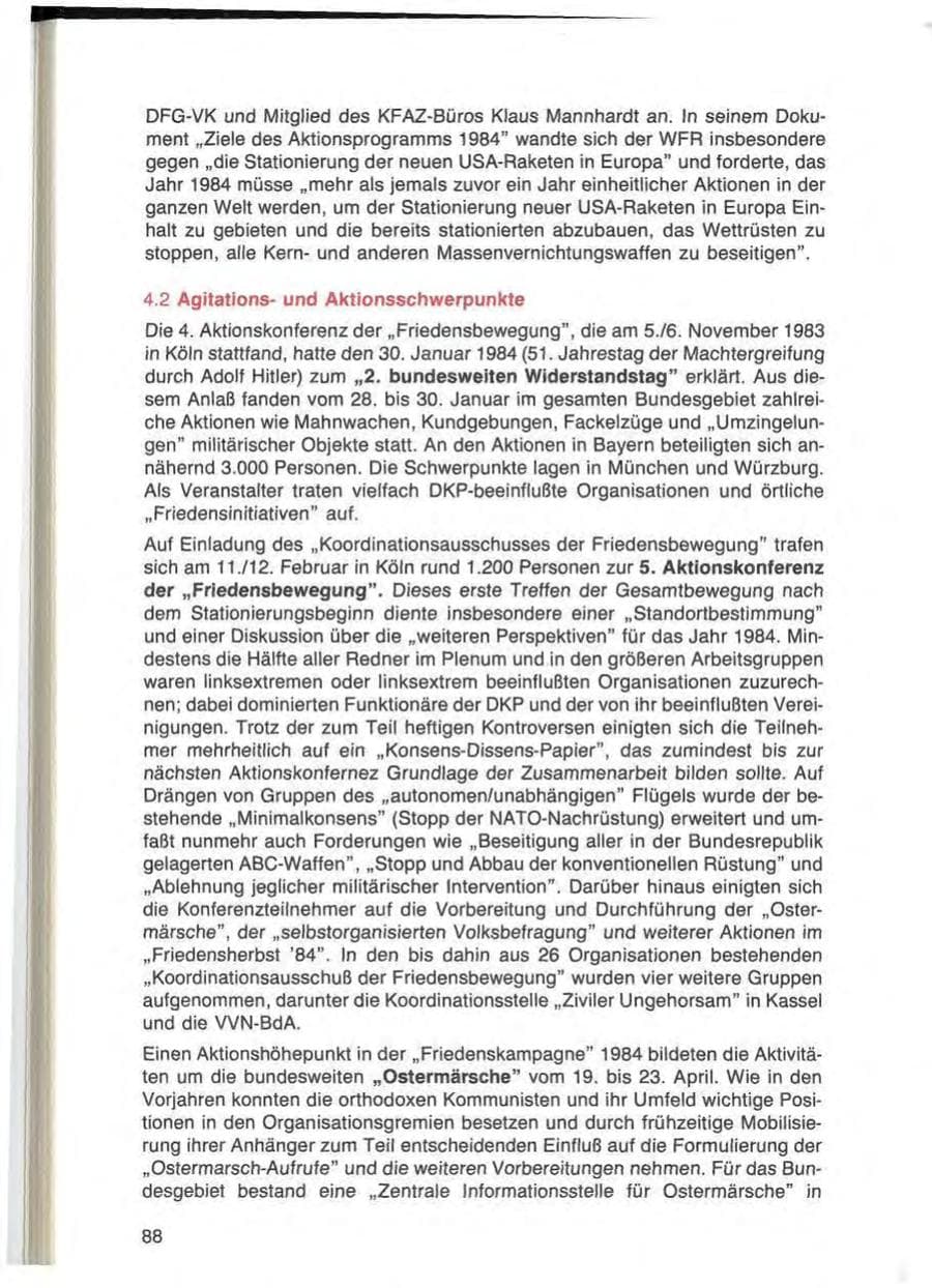 Seite 88 des Verfassungsschutzbericht 1984 Bayern