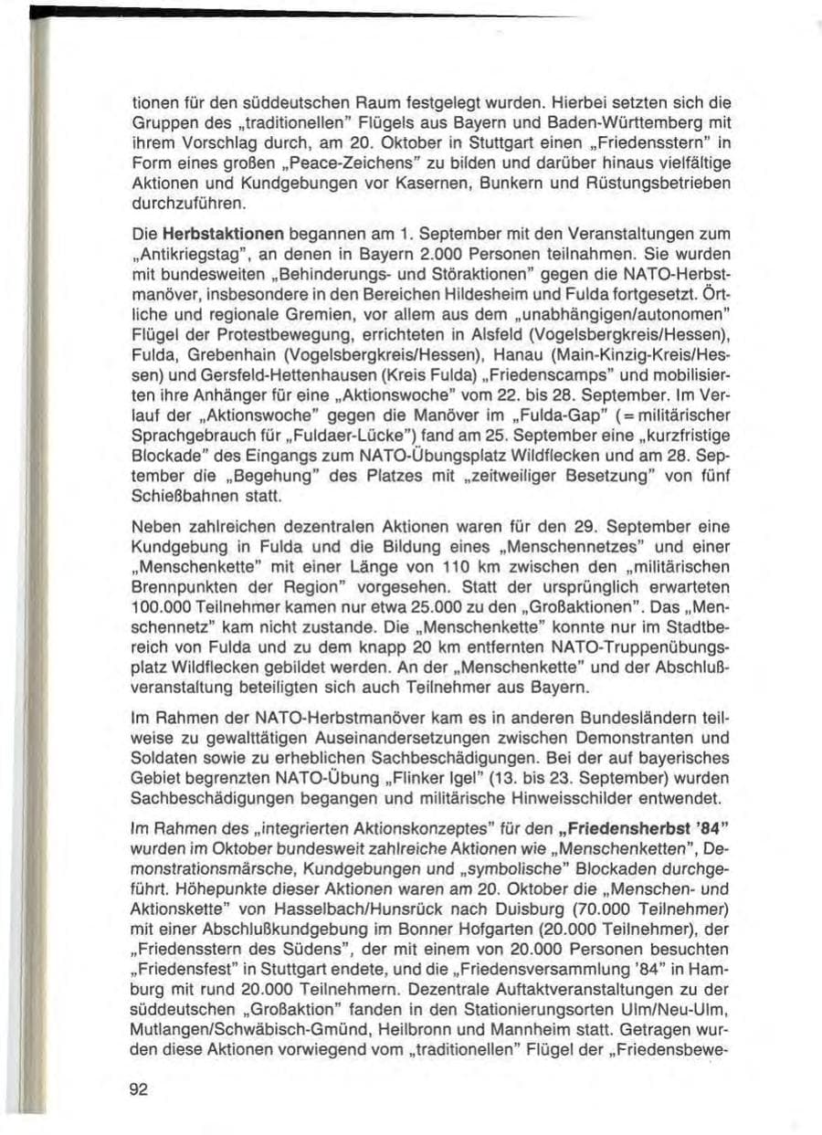 Seite 92 des Verfassungsschutzbericht 1984 Bayern