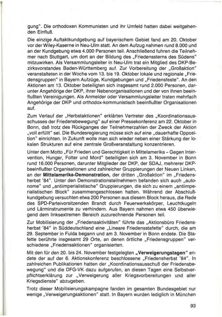 Seite 93 des Verfassungsschutzbericht 1984 Bayern