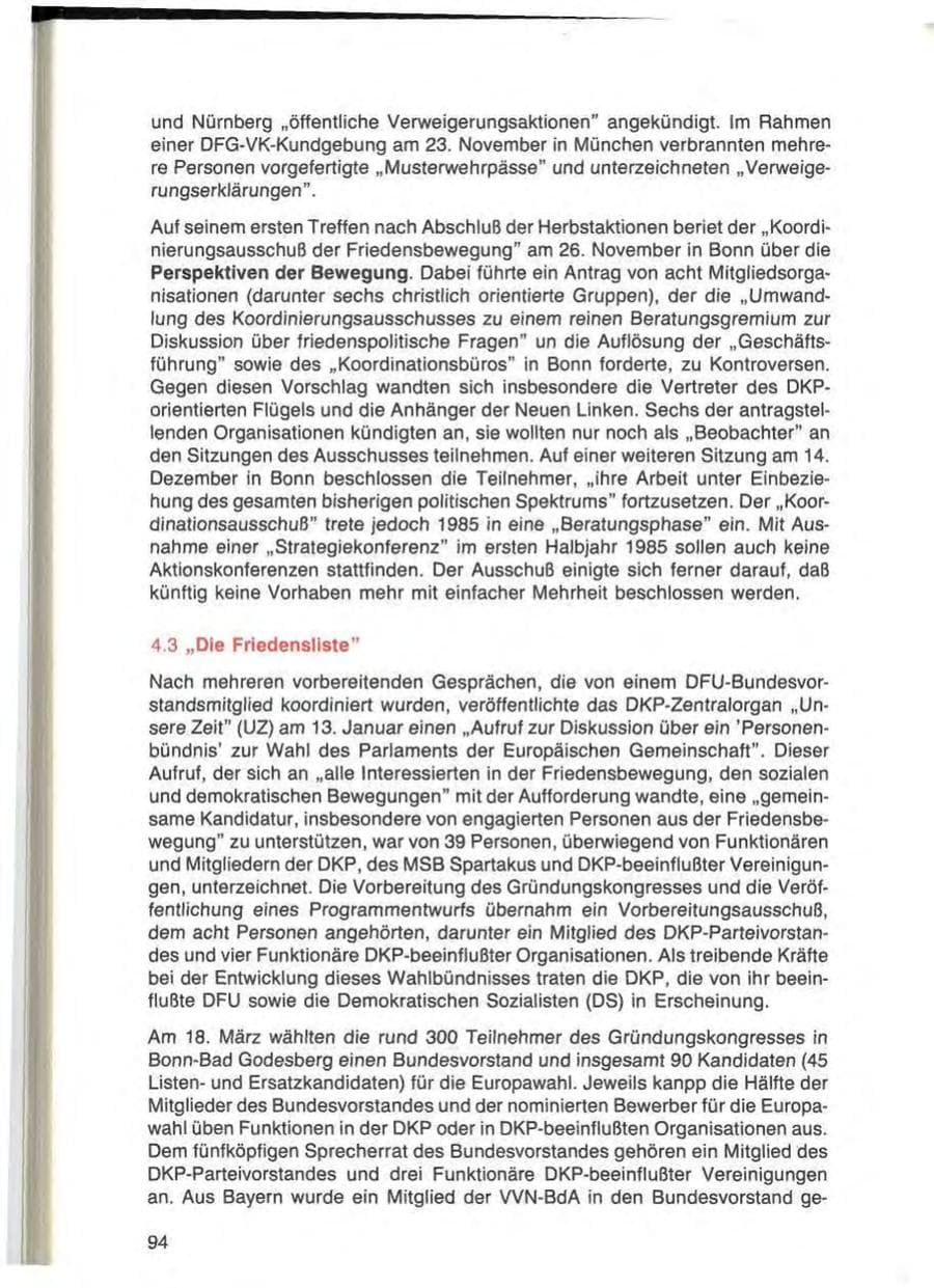 Seite 94 des Verfassungsschutzbericht 1984 Bayern